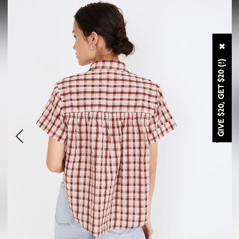 NWT Madewell Seersucker Baybrook Shirt in Plaid, Size S - Picture 3 of 16